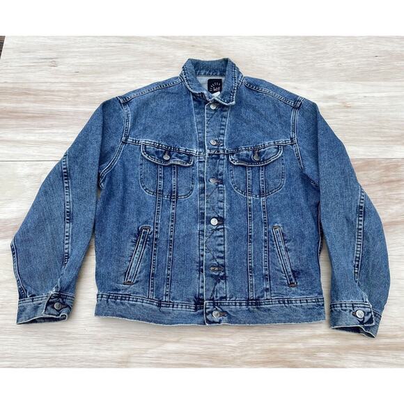 Vintage Lee Riveted Denim Trucker Jacket Men's Blue Size Large - Picture 1 of 7